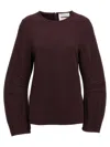 Jil Sander Shiny Double Face Textured Sweater In Red