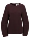 Jil Sander Shiny Double Face Textured Sweater In Bordeaux
