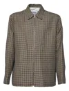 Jil Sander Classic Checkered Shirt With Textured Fabric In Brown
