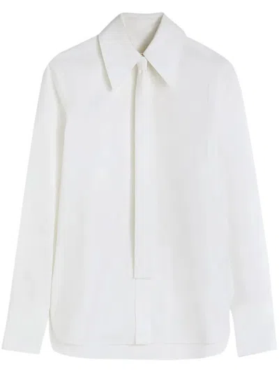 Jil Sander Cotton Slit-sleeve Button-front Shirt In White
