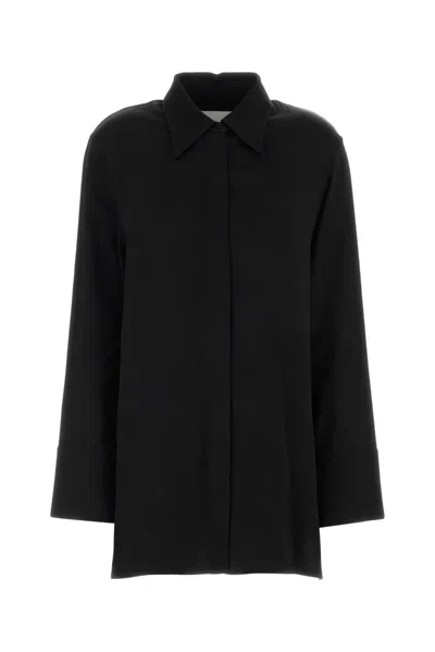 Jil Sander Acetate Viscose Shirt In Black