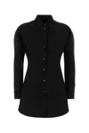 Jil Sander Wool-blend Button-front Shirt In Black