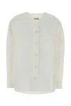 Jil Sander White Linen Blend Oversize Shirt In White