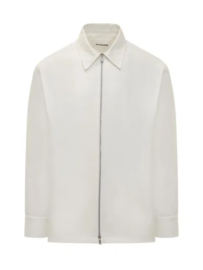 Jil Sander Zip-up Shirt Jacket In White
