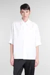 Jil Sander White Cotton Shirt With Pointed Collar In White