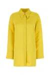 Shop Jil Sander Yellow Satin Oversize Shirt