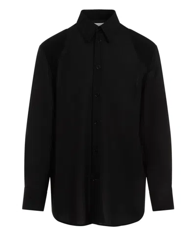 Jil Sander Flap Pockets Virgin Wool Shirt In Black