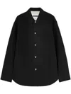 Jil Sander Point Collar Denim Cotton Shirt In Black