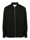 Jil Sander Black Wool Coat With Oversized Sleeves In Black