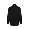 Jil Sander Wool Coat With Long Sleeves And Curved Hem In Black