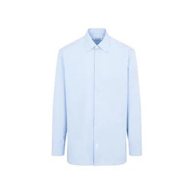 Jil Sander Concealed Button Shirt In Blue