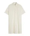 Jil Sander Relaxed Silhouette Cotton Dress With Classic Collar In Eggshell