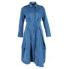 Jil Sander Shirt Dress In Blue Cotton In Blue