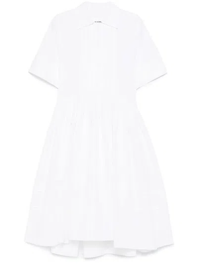 Jil Sander Cotton Shirt Dress In White