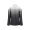 Jil Sander Floral Long Sleeve Shirt With Spread Collar In Gray