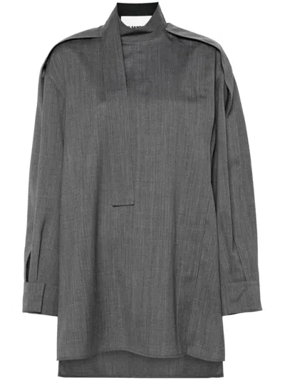 Jil Sander Wool Blouse In Gray