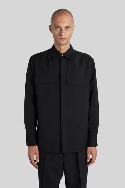 JIL SANDER SHIRT IN BLACK WOOL