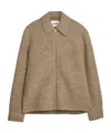 Jil Sander Zip-fastening Collared Wool Jacket In Burgundy