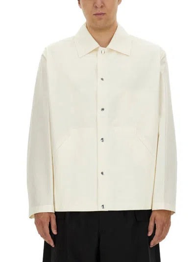 Jil Sander White Lightweight Jacket In Beige