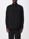 Jil Sander Black Wool Shirt With Pockets Men In Black