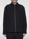 Jil Sander Black Wool Coat With Oversized Sleeves In Schwarz