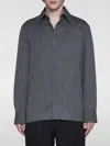 Jil Sander Long-sleeve Wool Shirt In Charcoal