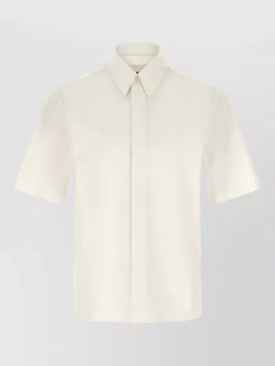 Jil Sander Shirt Logo Detail Button Down Collar Short Sleeves In White