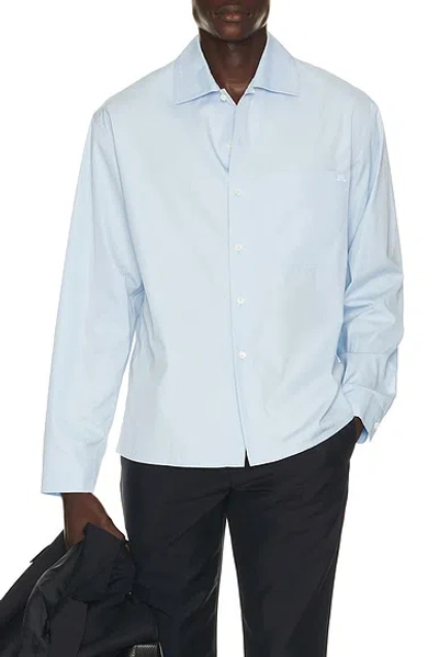 Jil Sander Cotton Poplin Shirt Relaxed Silhouette In Blue