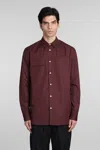 Jil Sander Longsleeve Button-up Shirt In Red