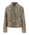 Jil Sander Leopard Print Coated Linen Jacket In Animal Print