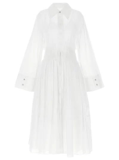 Jil Sander Shirt-style Midi Dress In Cotton Organza Muslin