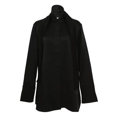 Jil Sander Shirt With Balls Enverse Satin In Black