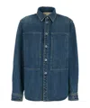 Jil Sander Women Blue Shirt With Classic Collar And Logo Patch On The Rear In Denim Woman In Blue