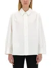 Jil Sander White Cotton Shirt With Pointed Collar In White