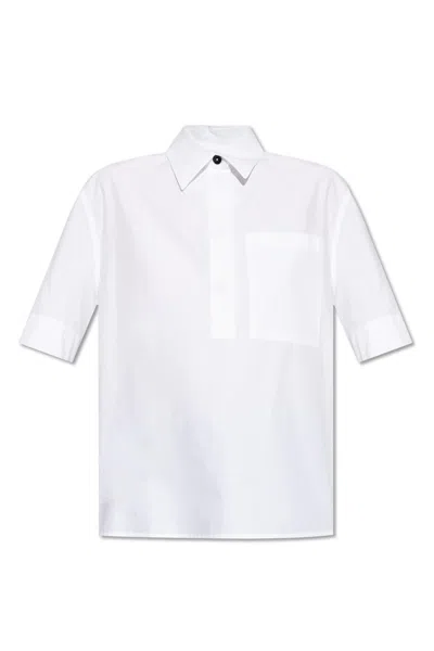 Jil Sander Shirt With Short Sleeves In Bianco