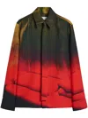 Jil Sander Casual Gradient Long Sleeve Shirt With Buttoned Cuffs In Black