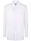 Jil Sander Tie Shirt With Button Cuffs And Pointed Collar In White