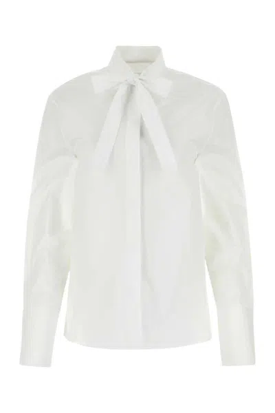 Jil Sander Bow-detailing Cotton Shirt In White