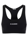 Jil Sander Black Sports Bra With Logo Lettering On The Front In Tech Fabric Stretch Woman