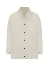 Jil Sander Beige Logo-print Cotton Shirt Jacket In Beige