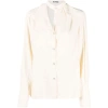 Jil Sander Asymmetric-collar Long-sleeved Blouse In Beige