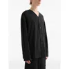 Jil Sander Patch Pocket V-neck Shirt In Black