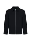 Jil Sander Black Zip-up Shirt With Contrasting Stitching In Tech Fabric Man In Black