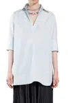 Jil Sander Woman Blue Shirts In Blue