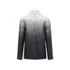Jil Sander Floral Long Sleeve Shirt With Spread Collar In Gray