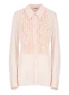 Jil Sander Ruffle-trim Shirt In Pink