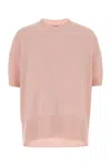 Jil Sander Cashmere Sweater With Short Sleeves And Crew Neck In Pink