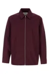 Jil Sander Bordeaux Shirt With Classic Collar And Front Zip Closure In Burgundy