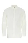 Jil Sander Structured Poplin Shirt With Long Sleeves In White