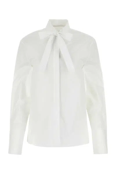 Jil Sander Bow-detailing Cotton Shirt In White